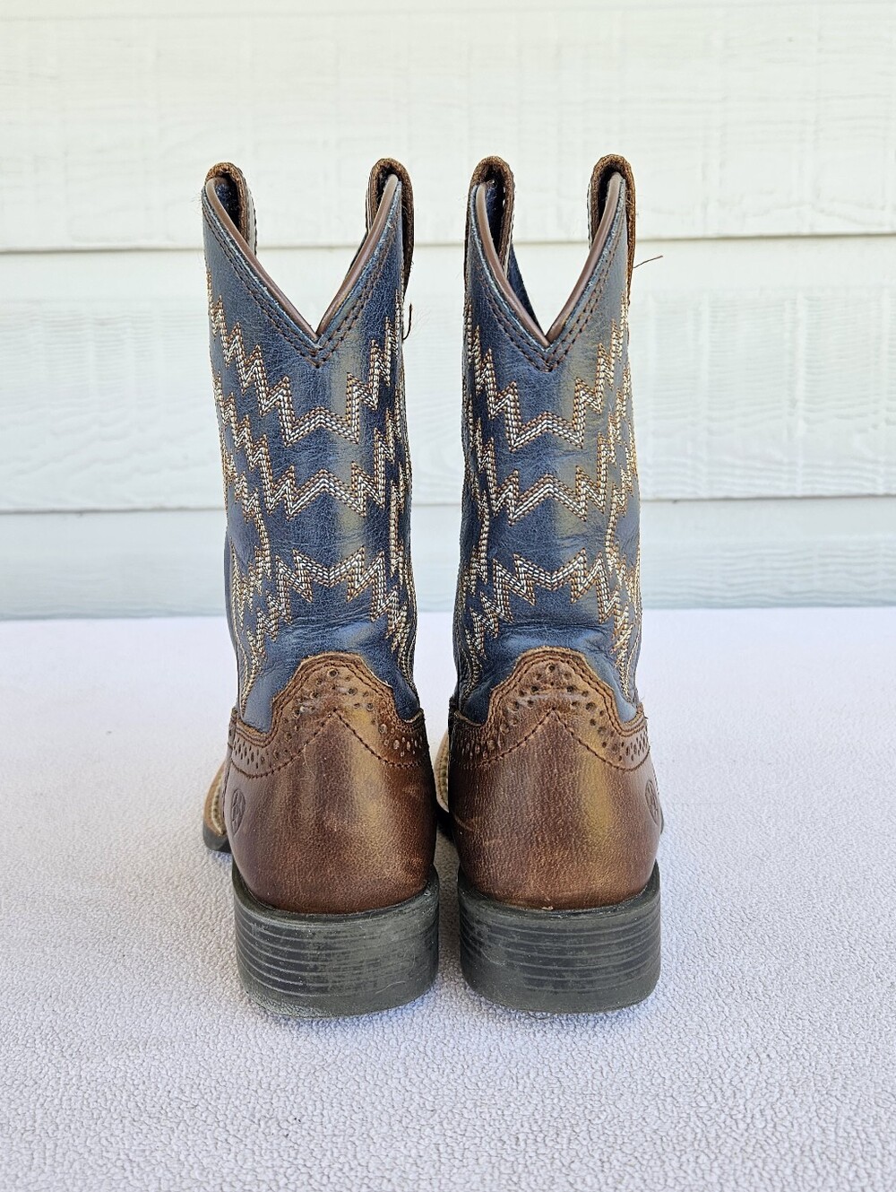 Ariat Little Tycoon Square Toe Western Cowboy Boots Toddler SZ 10 Brown - Picture 7 of 12